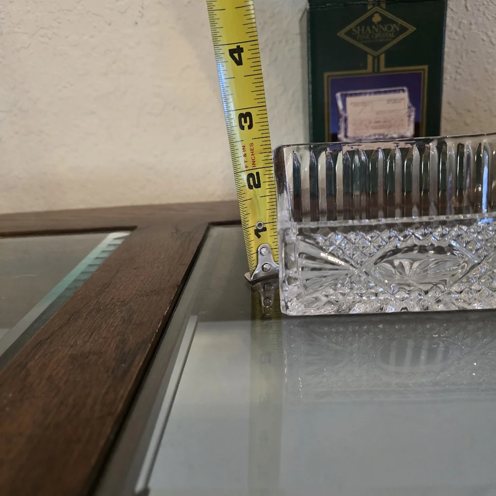 NEW-Lead Crystal Businesses Card Holder By Shannon Fine Crystal Of Ireland